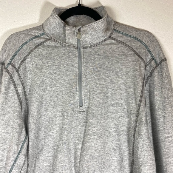 Tommy Bahama UPF 30 Pima Cotton Quarter Zip Silver Gray Long Sleeve Men’s Medium - Picture 9 of 12